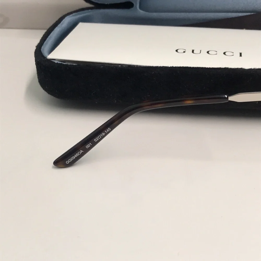New Authentic Gucci GG0946OA 001 Eyeglasses — Silver Metal Square